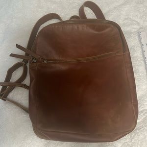 Able Liliana Everyday tan leather backpack